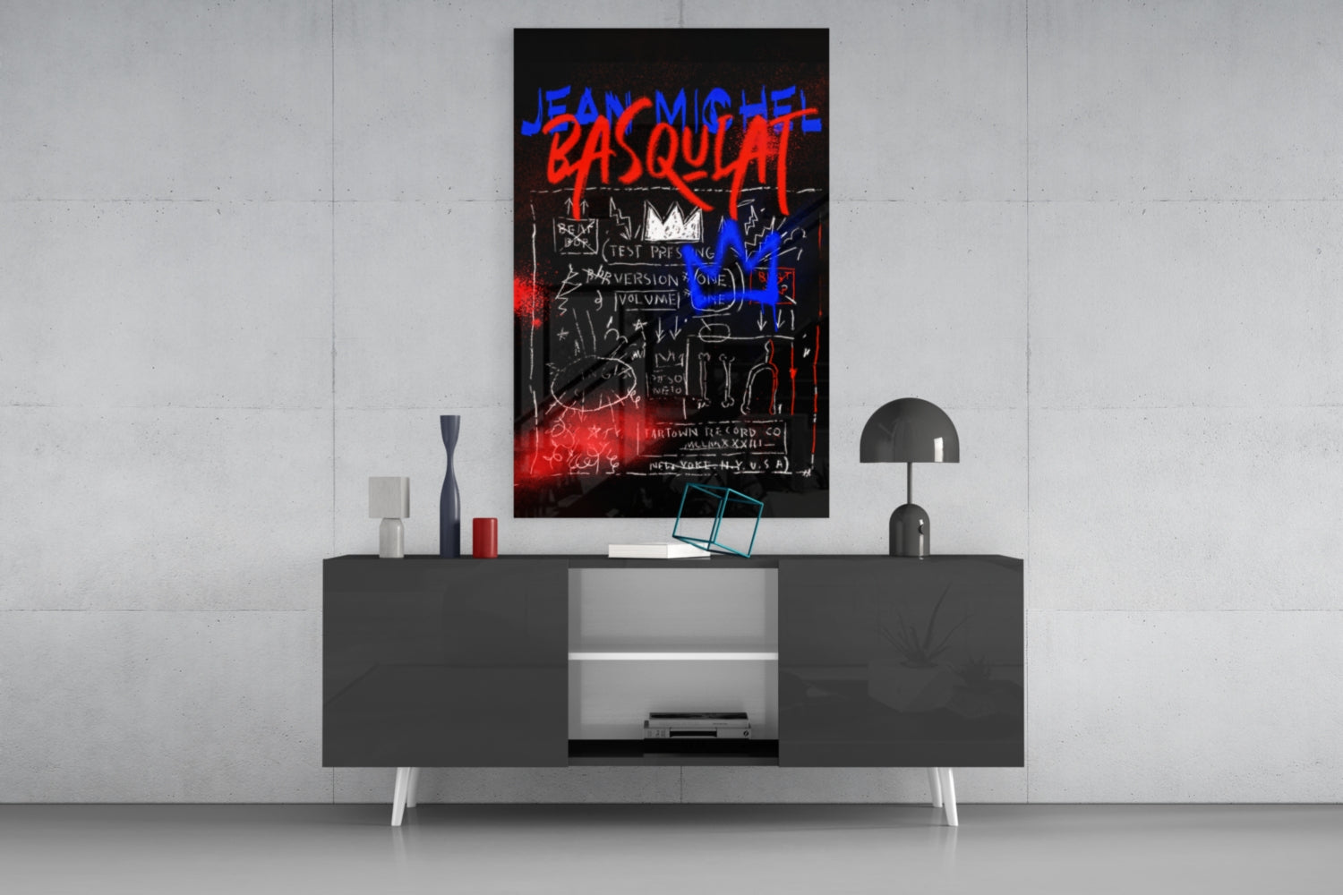 Style of Jean-Michel Basquiat Glass Wall Art || Designer Collection
