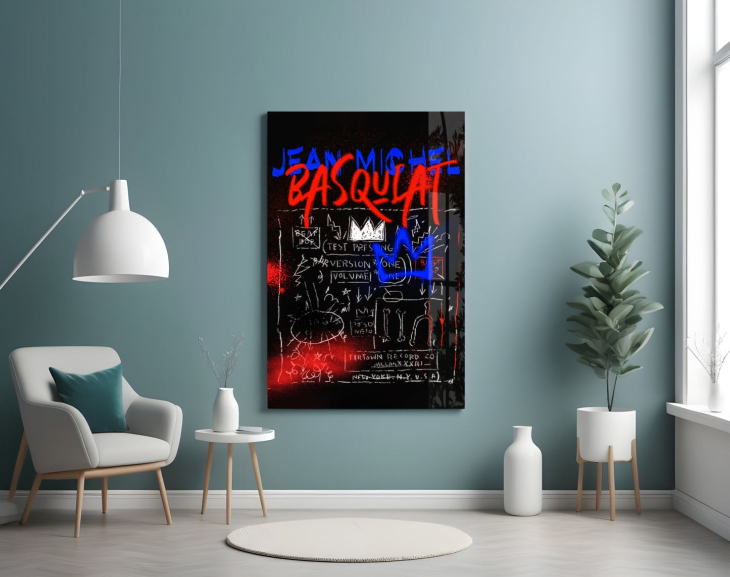 Style of Jean-Michel Basquiat Glass Wall Art || Designer Collection