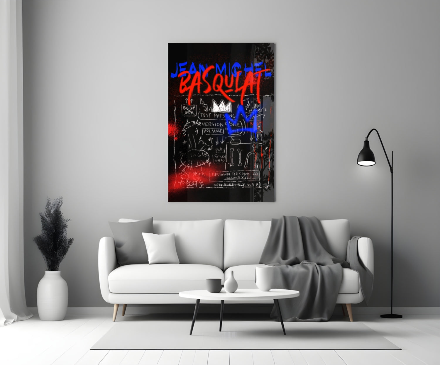 Style of Jean-Michel Basquiat Glass Wall Art || Designer Collection