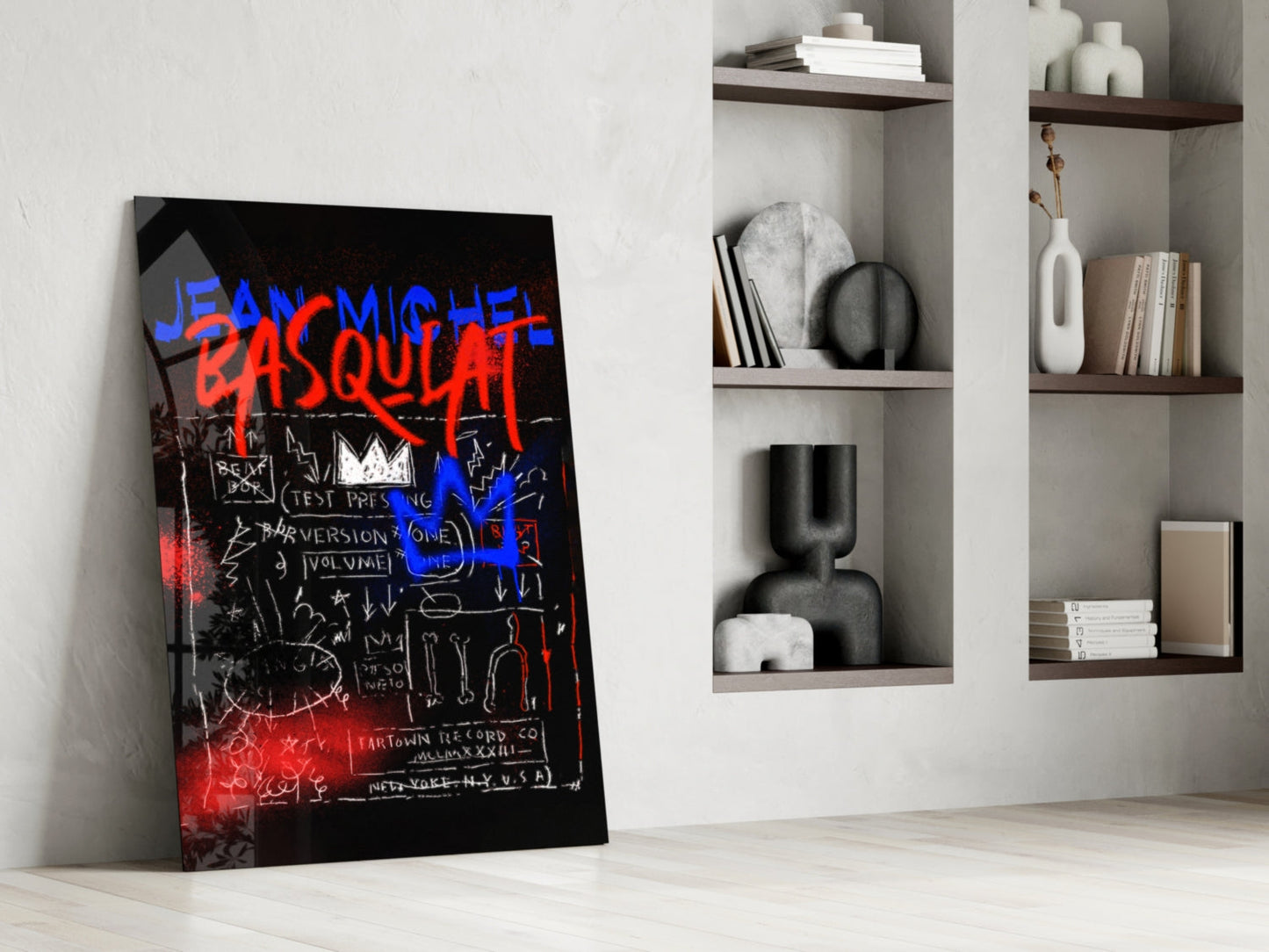 Style of Jean-Michel Basquiat Glass Wall Art || Designer Collection