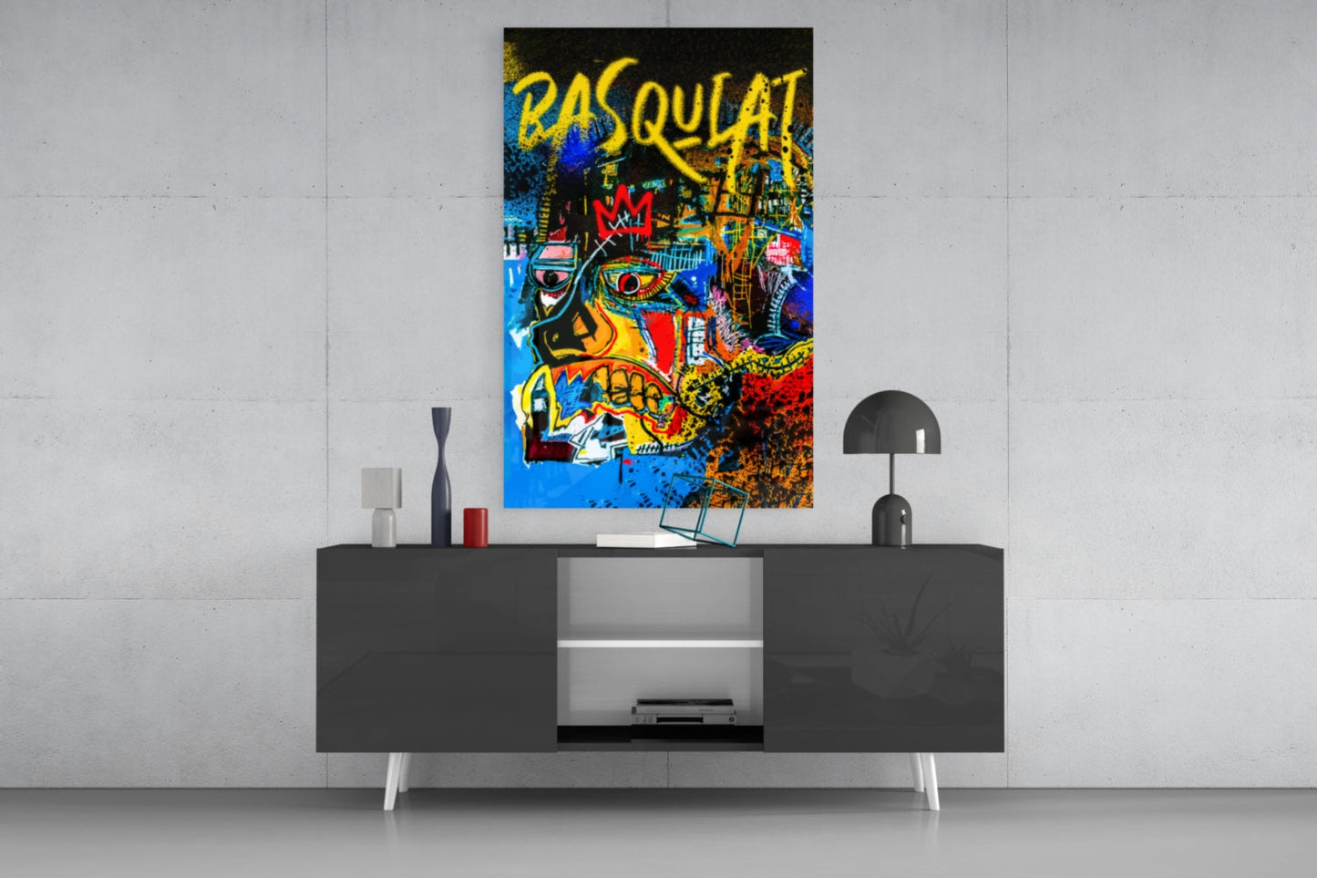Style of Jean-Michel Basquiat Glass Wall Art || Designer Collection