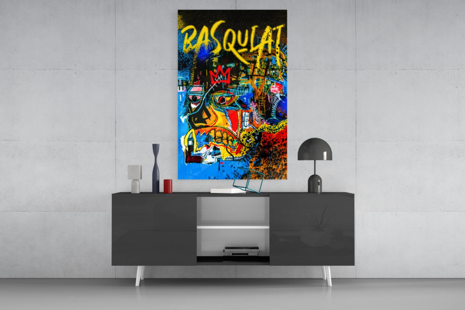 Style of Jean-Michel Basquiat Glass Wall Art || Designer Collection