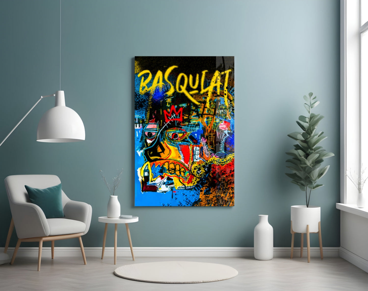 Style of Jean-Michel Basquiat Glass Wall Art || Designer Collection