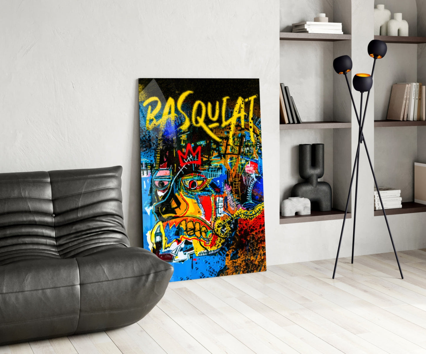 Style of Jean-Michel Basquiat Glass Wall Art || Designer Collection