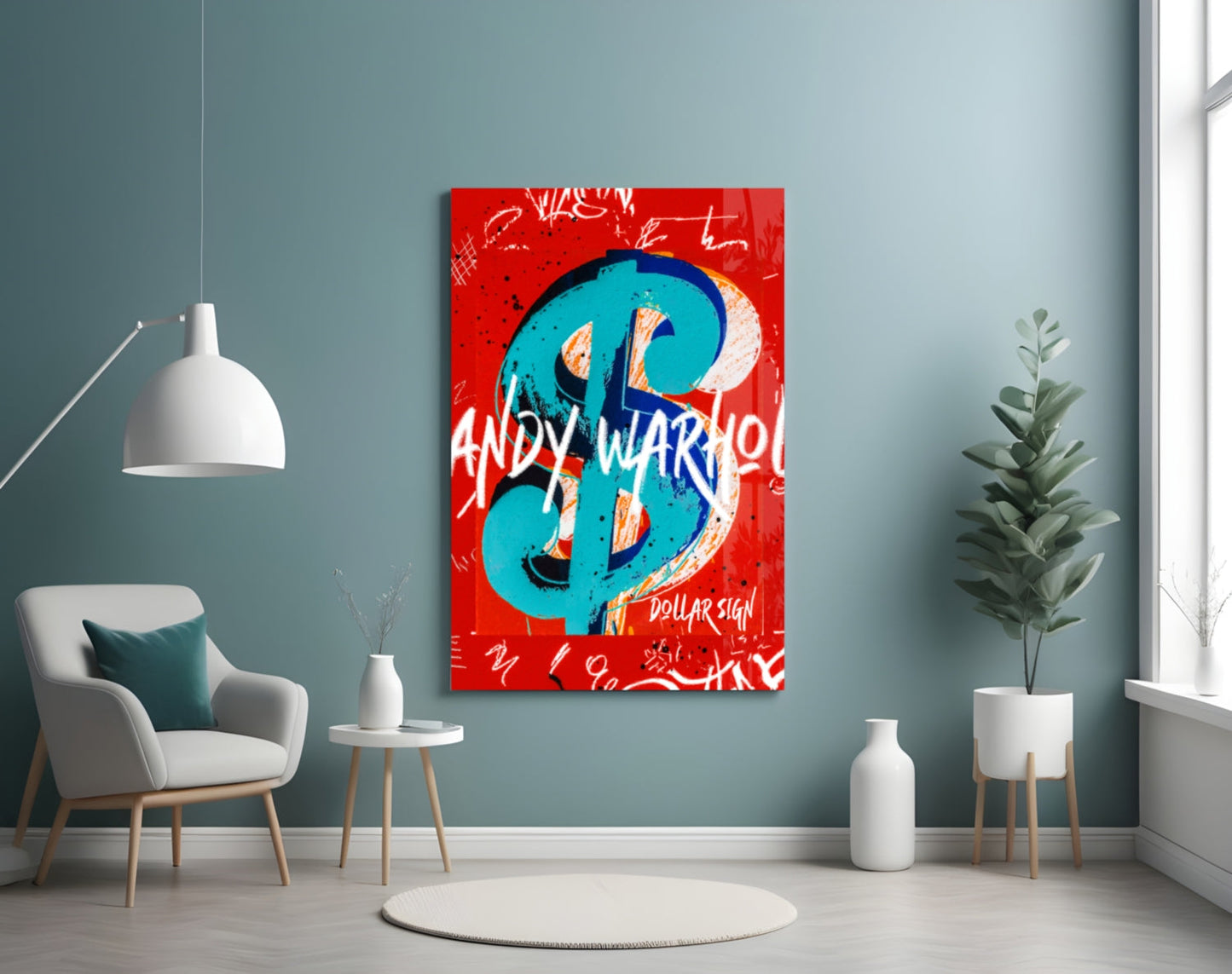 Andy Warhol and Dollar Glass Wall Art || Designer Collection