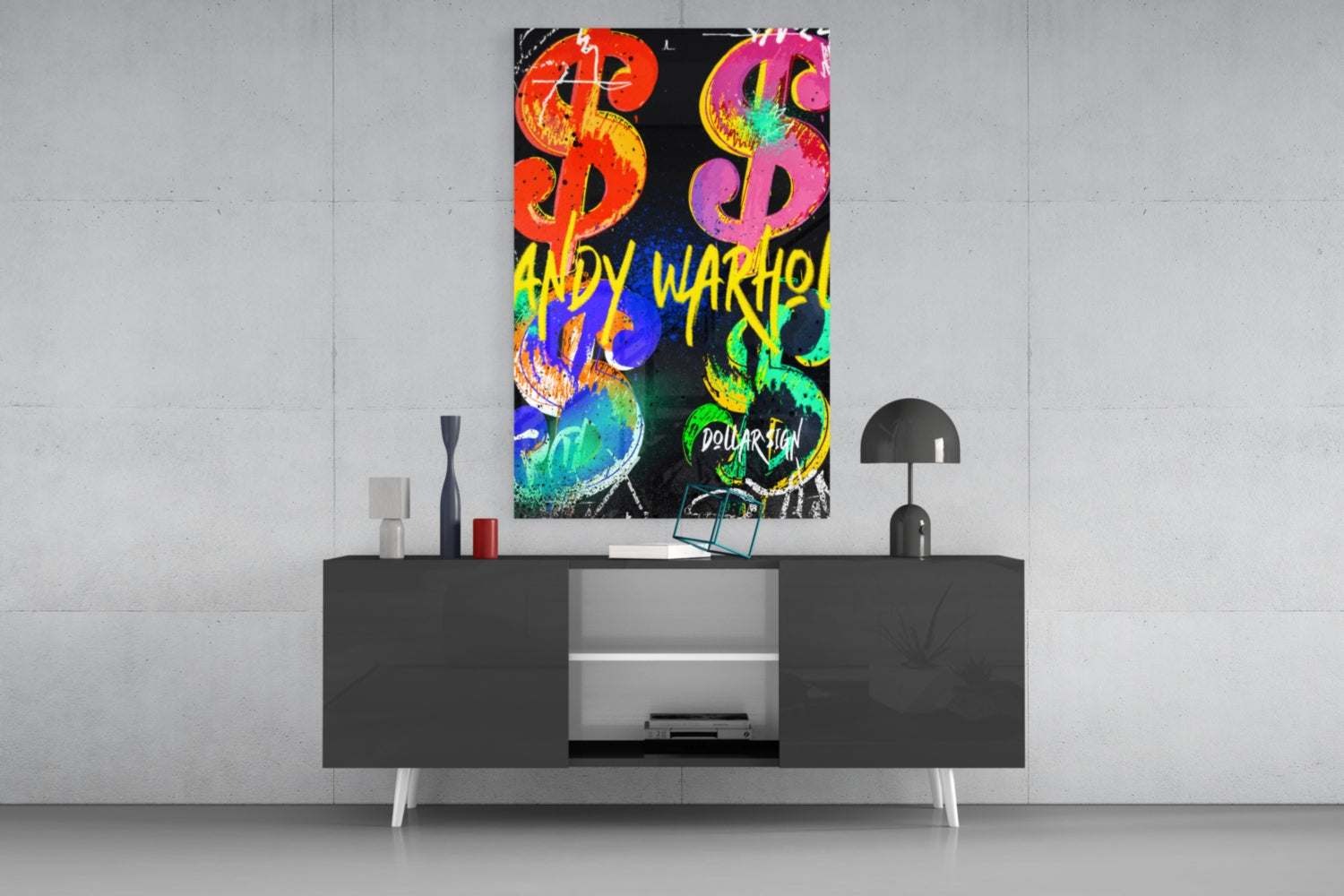 Andy Warhol and Dollar Glass Wall Art || Designer Collection
