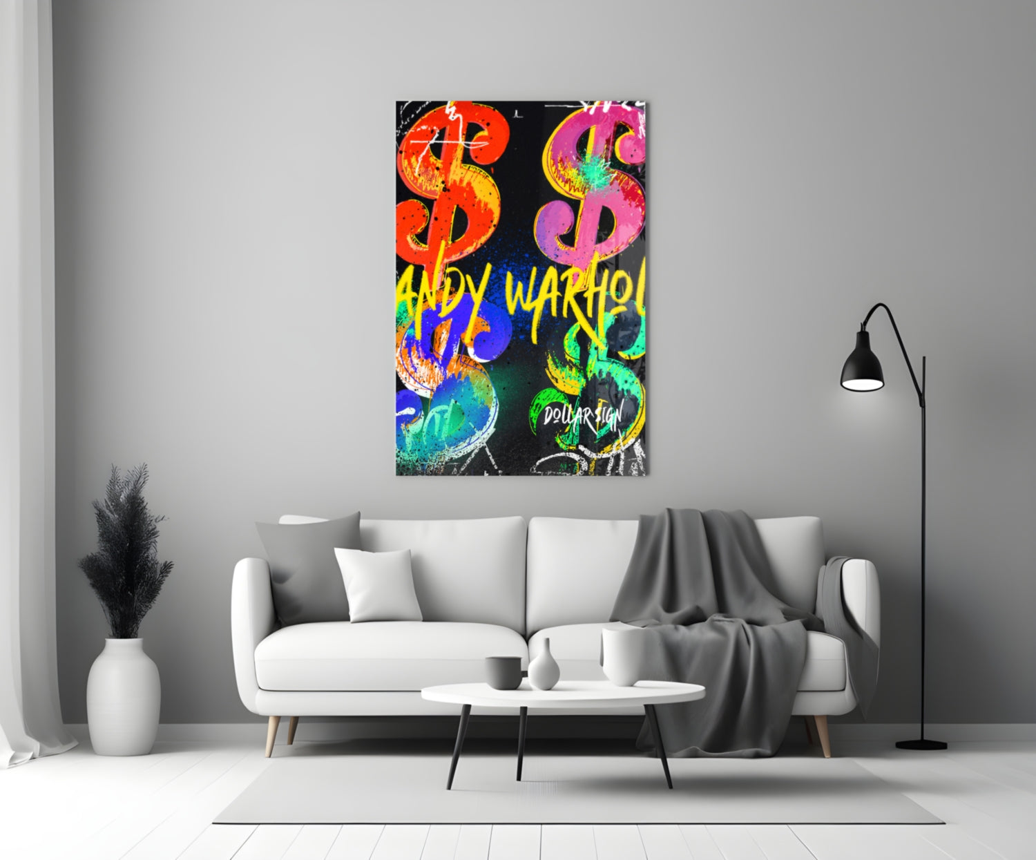 Andy Warhol and Dollar Glass Wall Art || Designer Collection