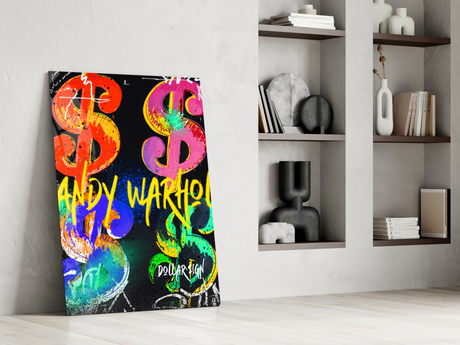 Andy Warhol and Dollar Glass Wall Art || Designer Collection