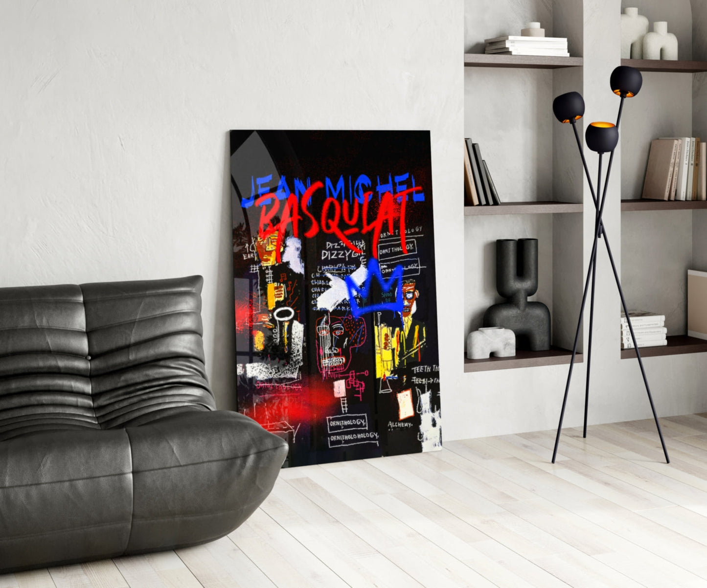Style of Jean-Michel Basquiat Glass Wall Art || Designer Collection