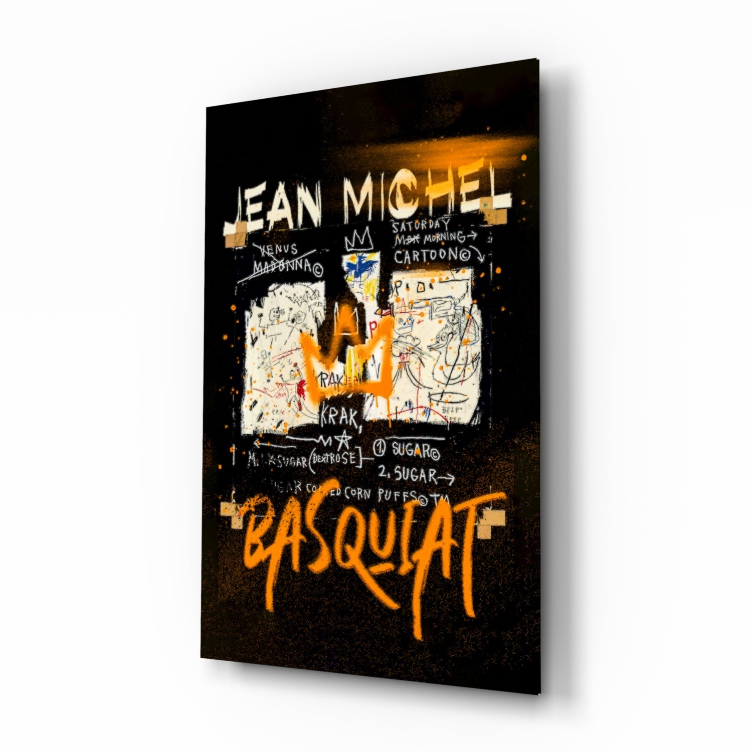 Style of Jean-Michel Basquiat Glass Wall Art || Designer Collection