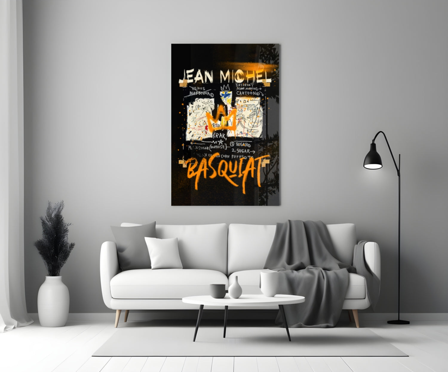 Style of Jean-Michel Basquiat Glass Wall Art || Designer Collection
