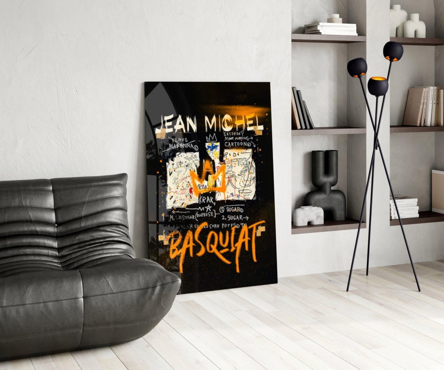 Style of Jean-Michel Basquiat Glass Wall Art || Designer Collection