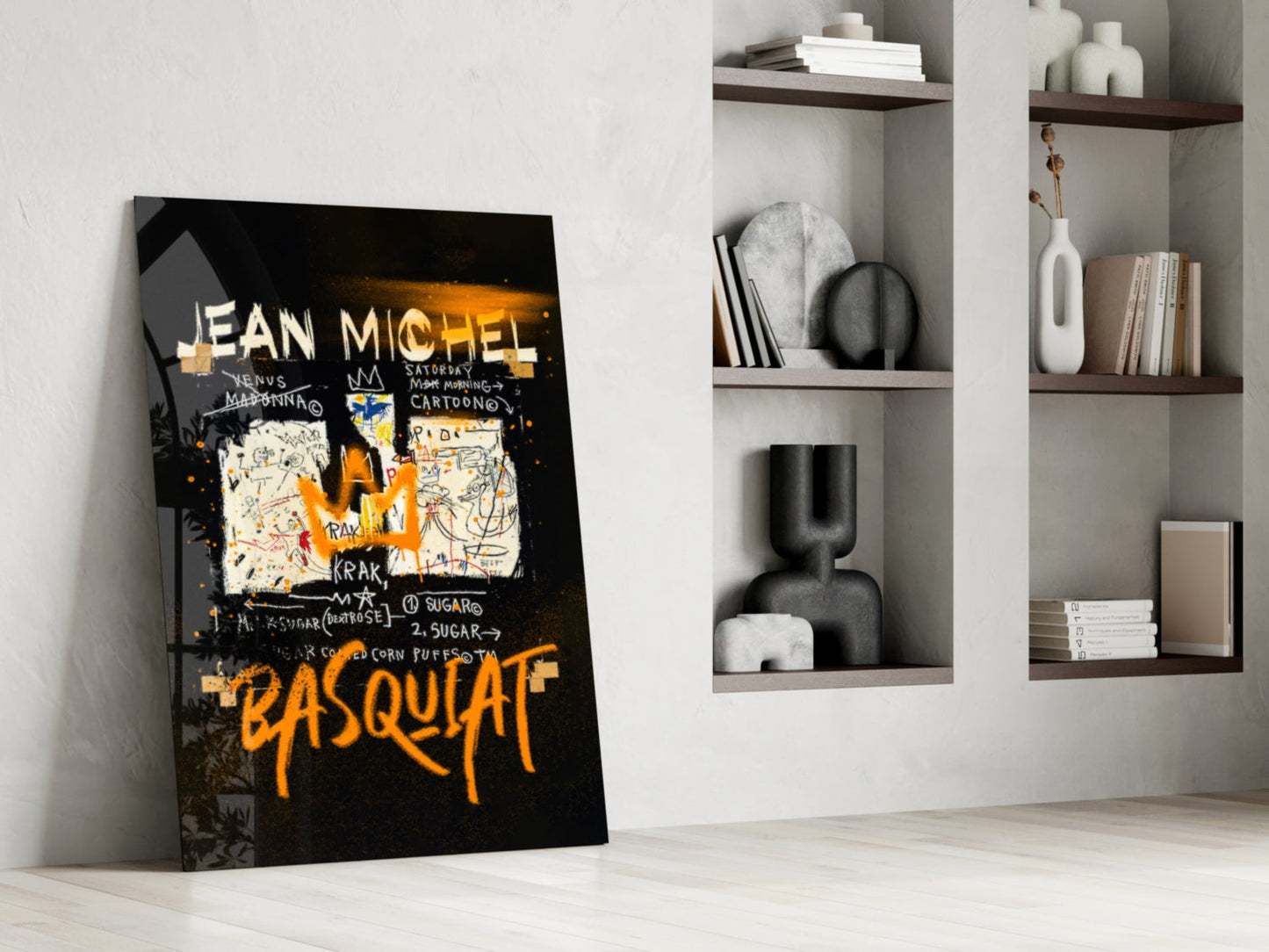 Style of Jean-Michel Basquiat Glass Wall Art || Designer Collection