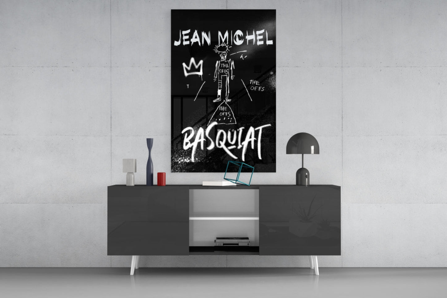 Style of Jean-Michel Basquiat Glass Wall Art || Designer Collection