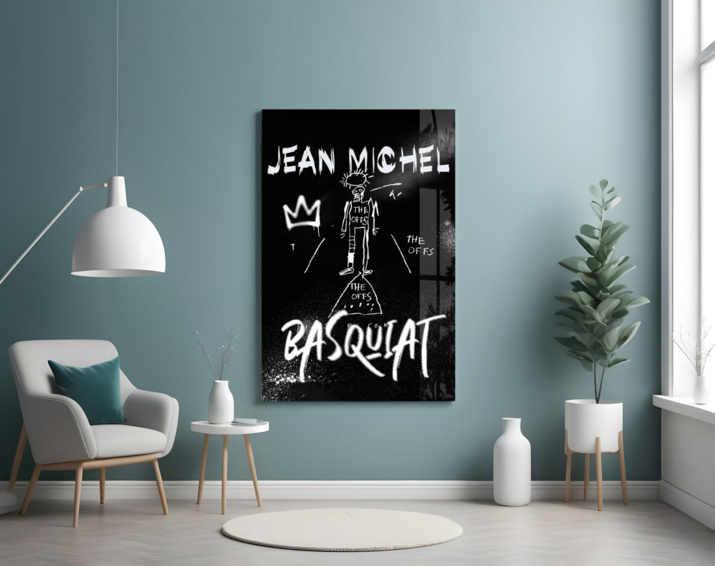 Style of Jean-Michel Basquiat Glass Wall Art || Designer Collection