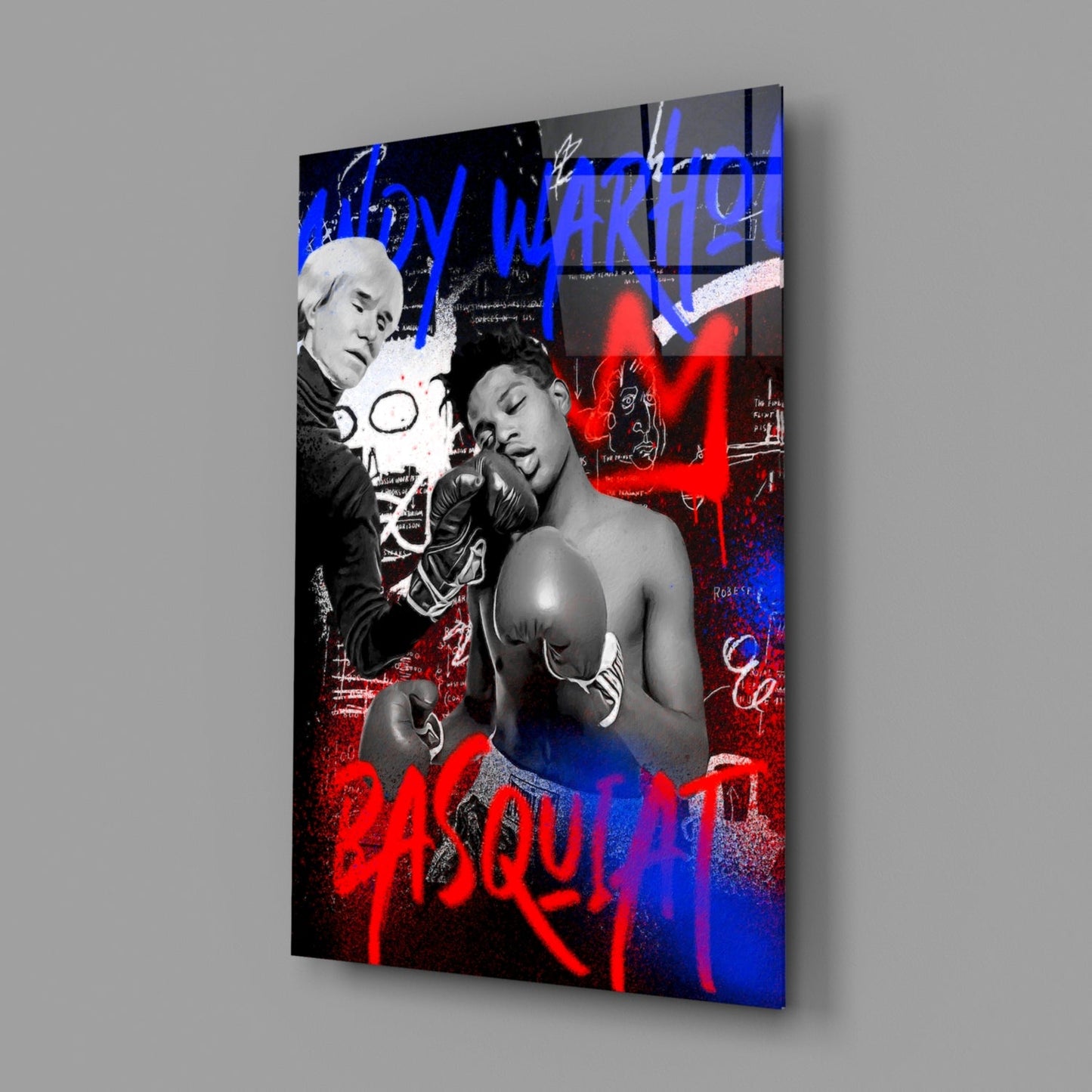 Andy Warhol vs Jean-Michel Basquiat Glass Wall Art || Designer Collection