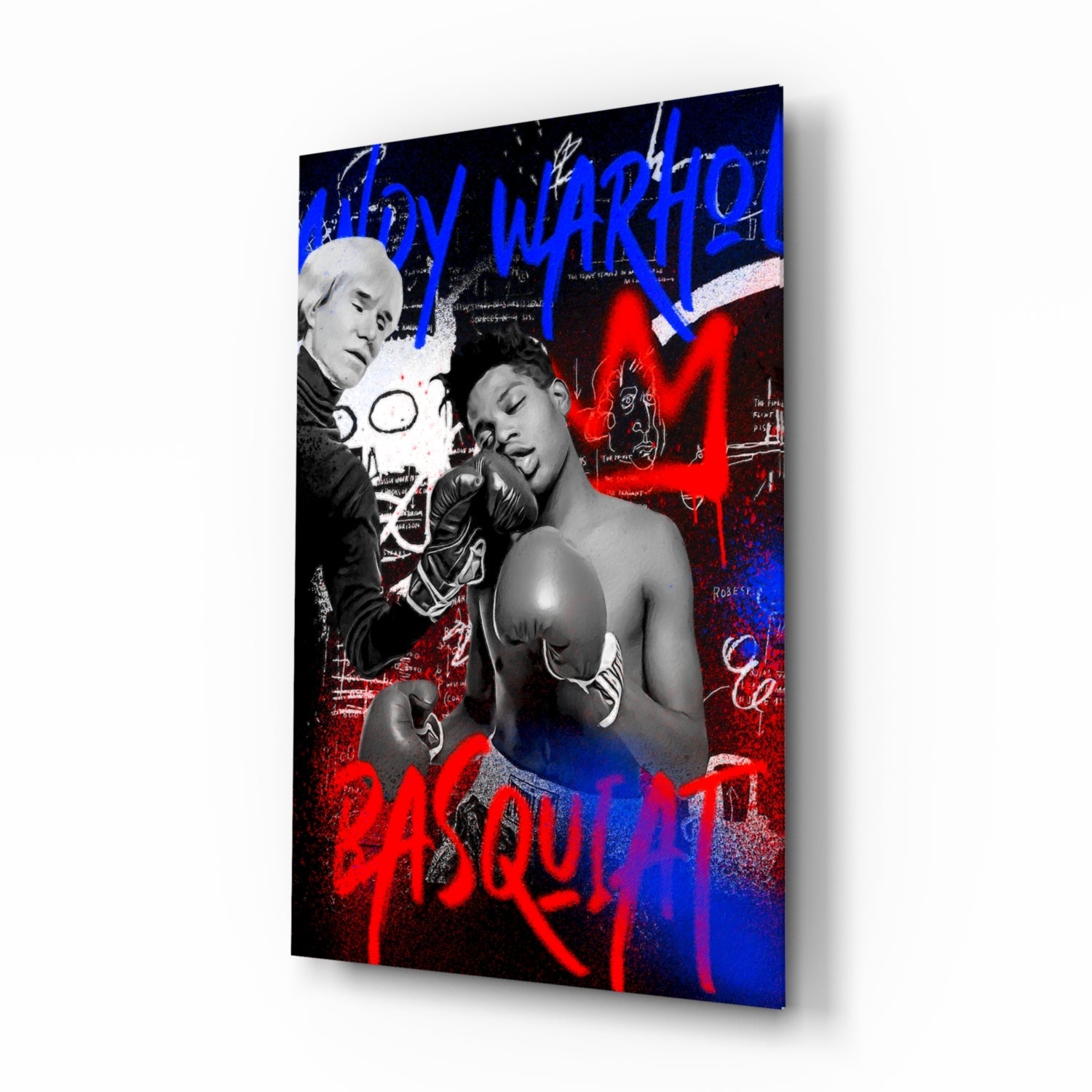 Andy Warhol vs Jean-Michel Basquiat Glass Wall Art || Designer Collection