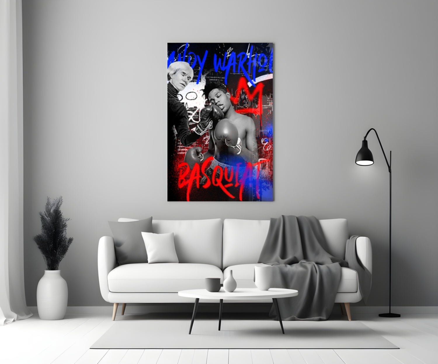 Andy Warhol vs Jean-Michel Basquiat Glass Wall Art || Designer Collection