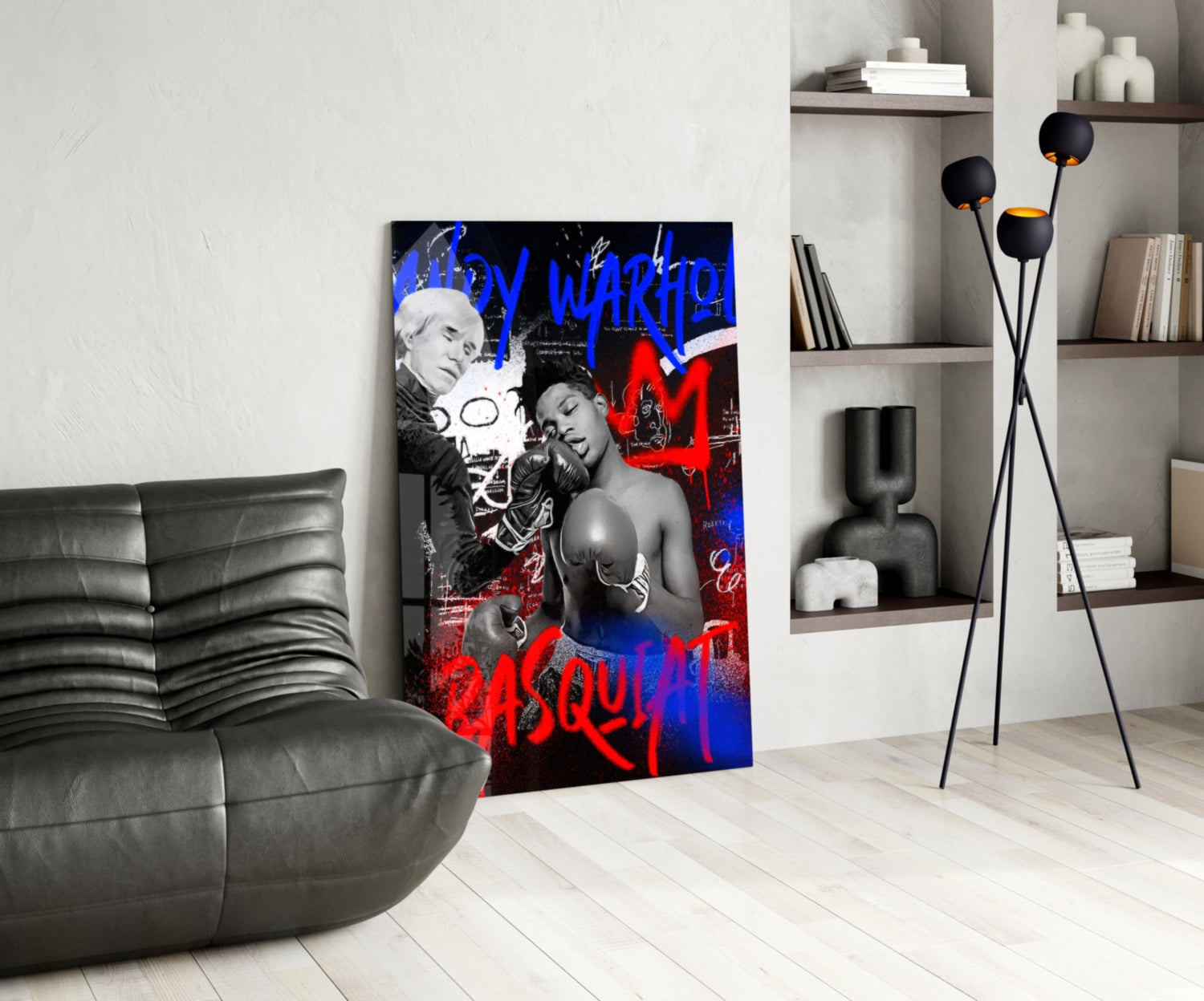 Andy Warhol vs Jean-Michel Basquiat Glass Wall Art || Designer Collection
