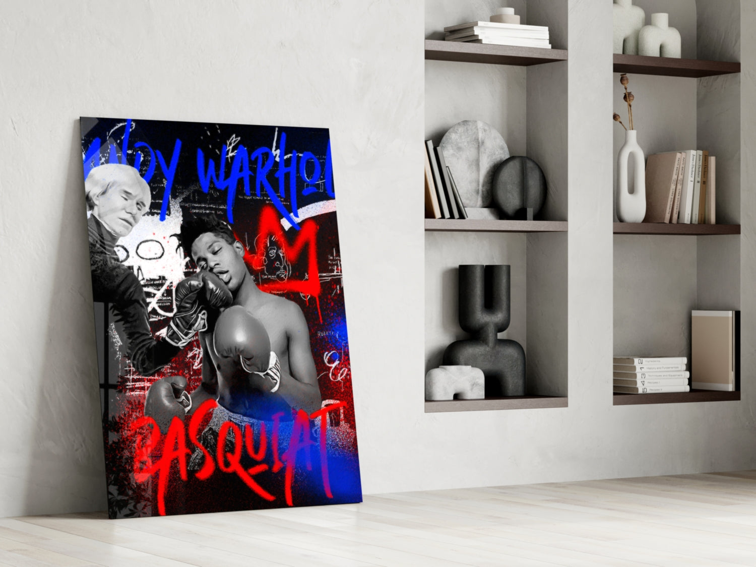 Andy Warhol vs Jean-Michel Basquiat Glass Wall Art || Designer Collection