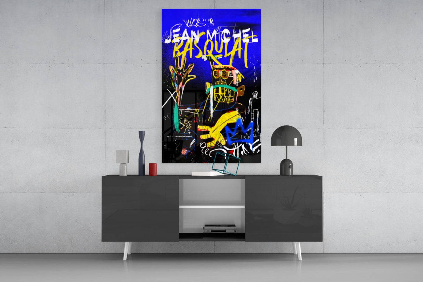 Style of Jean-Michel Basquiat Glass Wall Art || Designer Collection