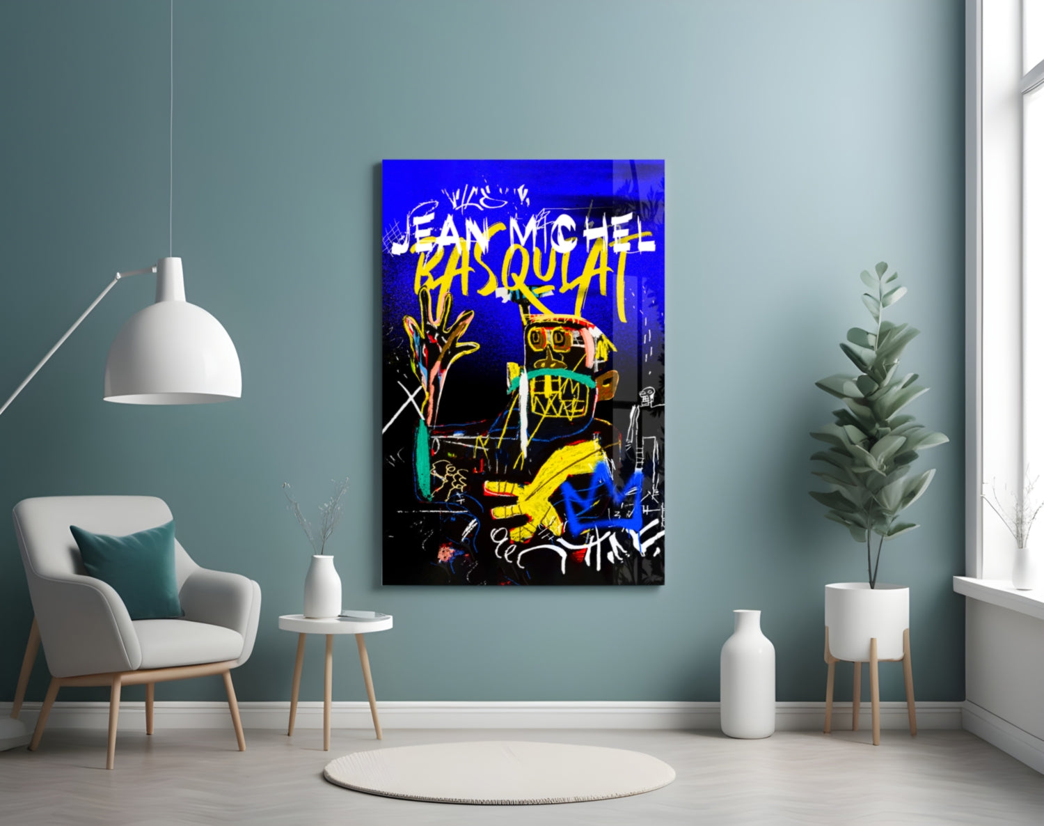 Style of Jean-Michel Basquiat Glass Wall Art || Designer Collection