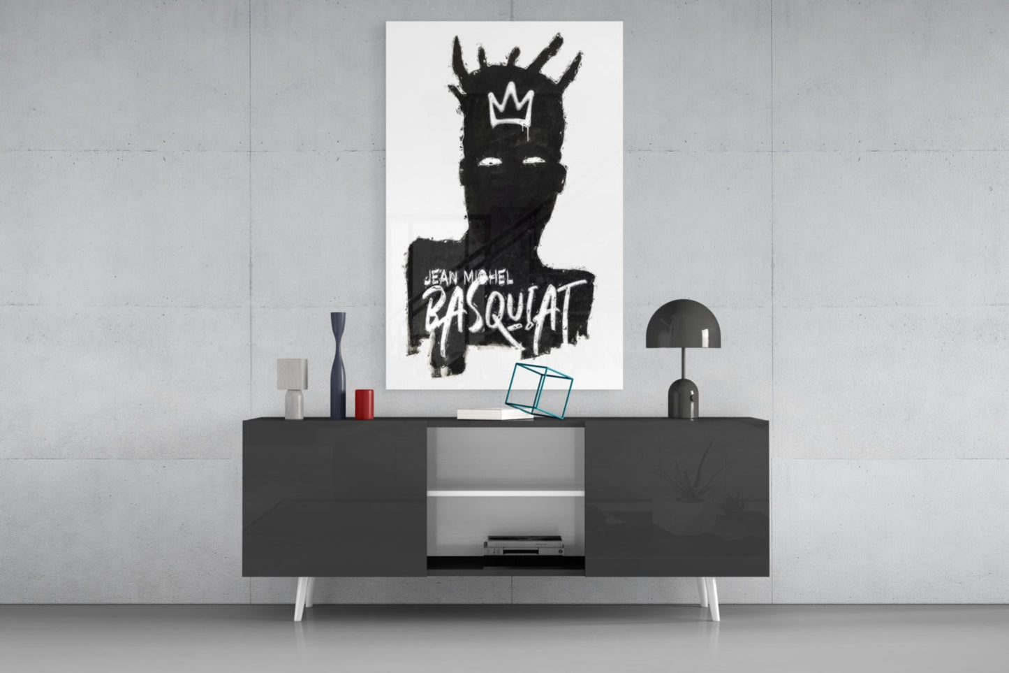 Style of Jean-Michel Basquiat Glass Wall Art || Designer Collection