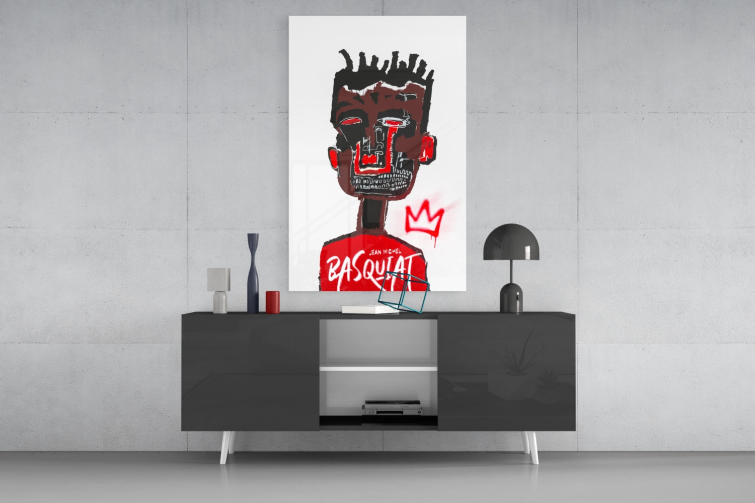 Style of Jean-Michel Basquiat Glass Wall Art || Designer Collection