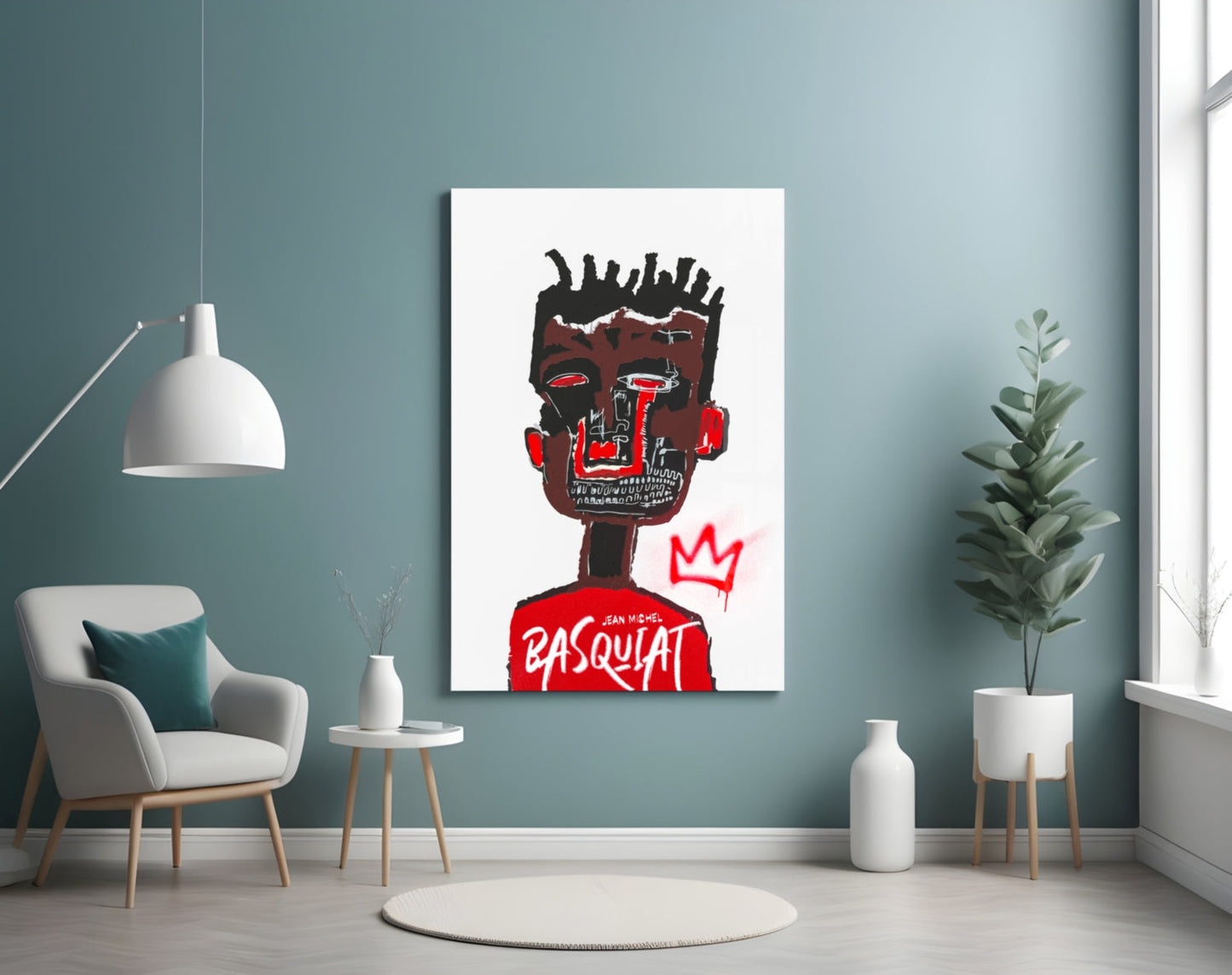Style of Jean-Michel Basquiat Glass Wall Art || Designer Collection