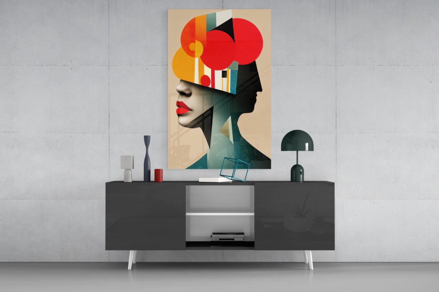 Geometric Thoughts Glass Wall Art || Designer Collection