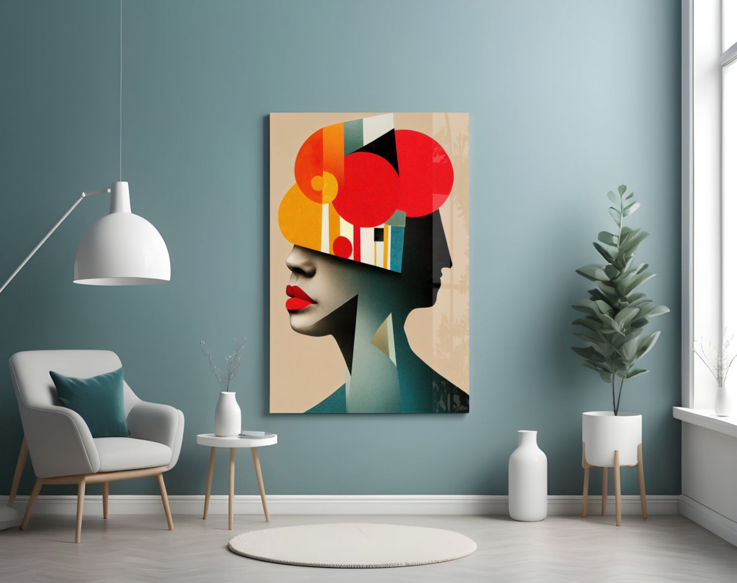 Geometric Thoughts Glass Wall Art || Designer Collection