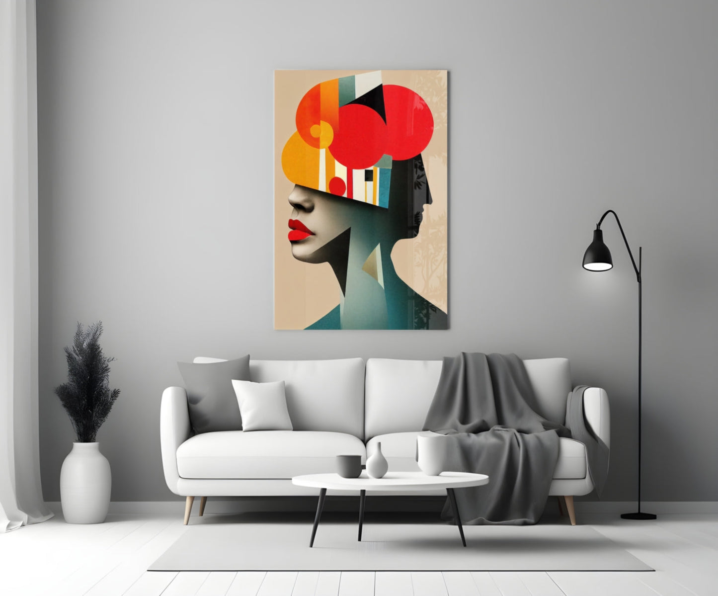Geometric Thoughts Glass Wall Art || Designer Collection