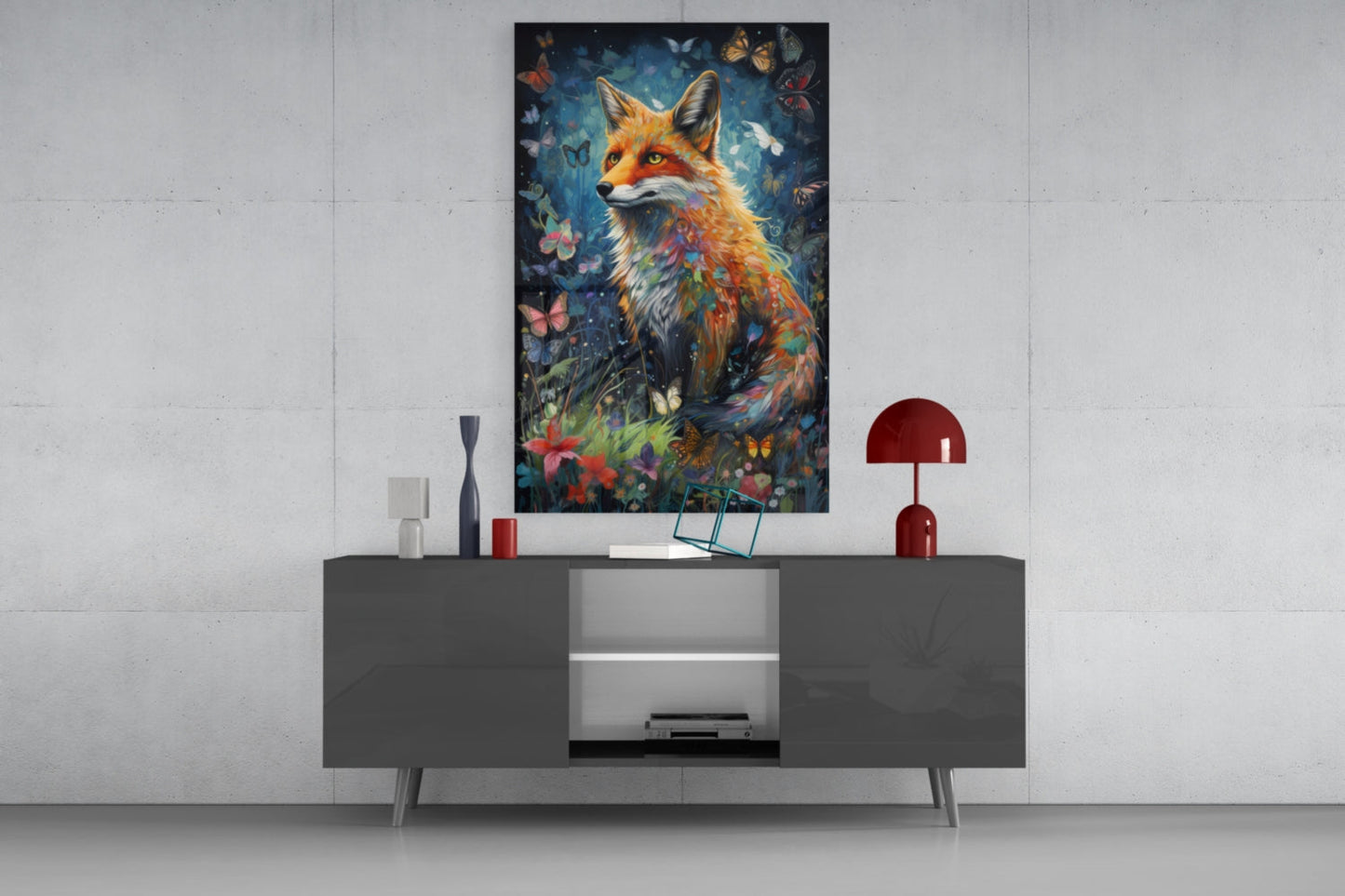 The Fox Glass Wall Art || Designer Collection