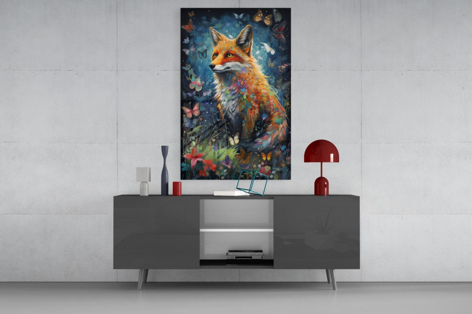 The Fox Glass Wall Art || Designer Collection