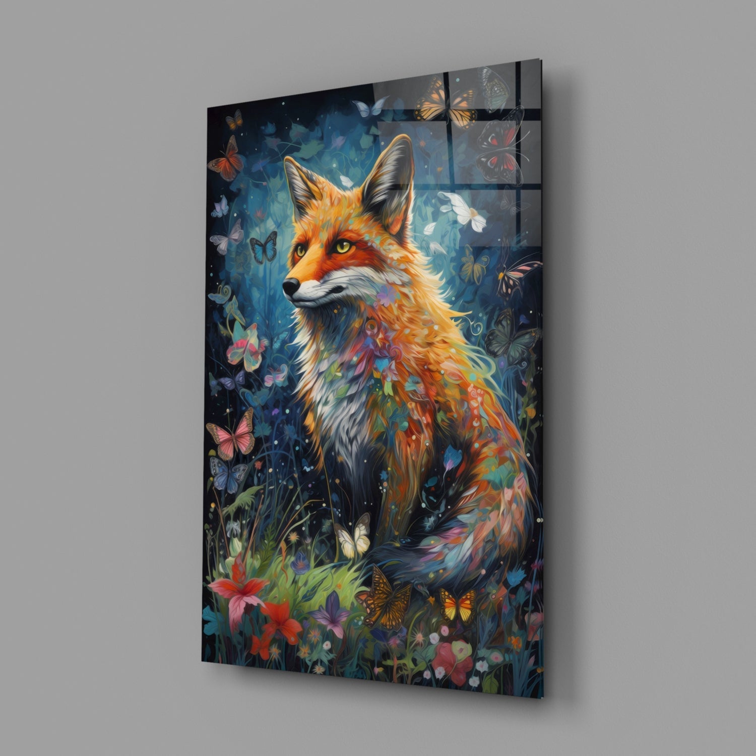 The Fox Glass Wall Art || Designer Collection