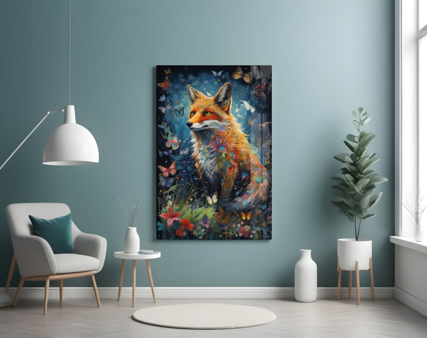 The Fox Glass Wall Art || Designer Collection