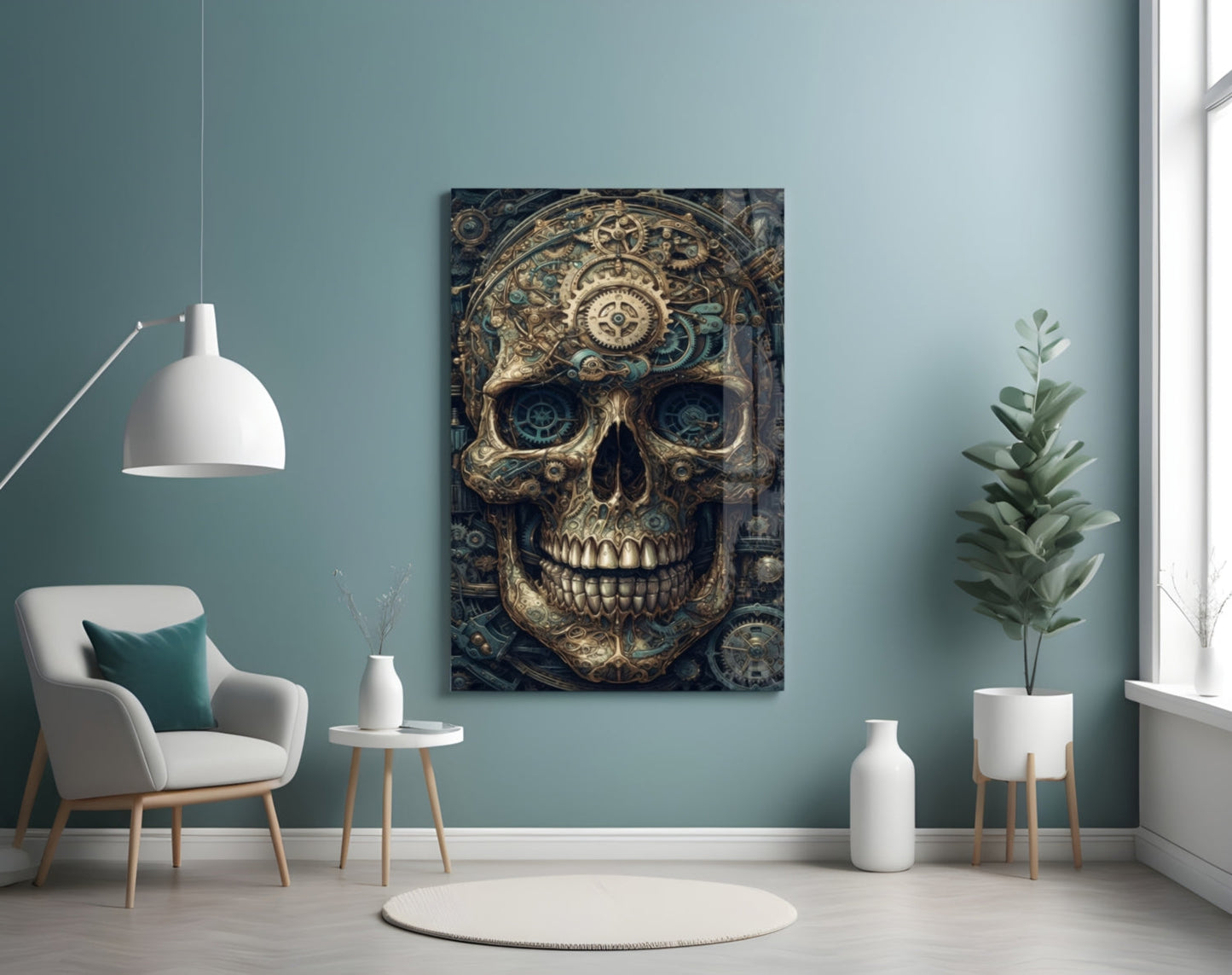 The Skull Glass Wall Art || Designer Collection