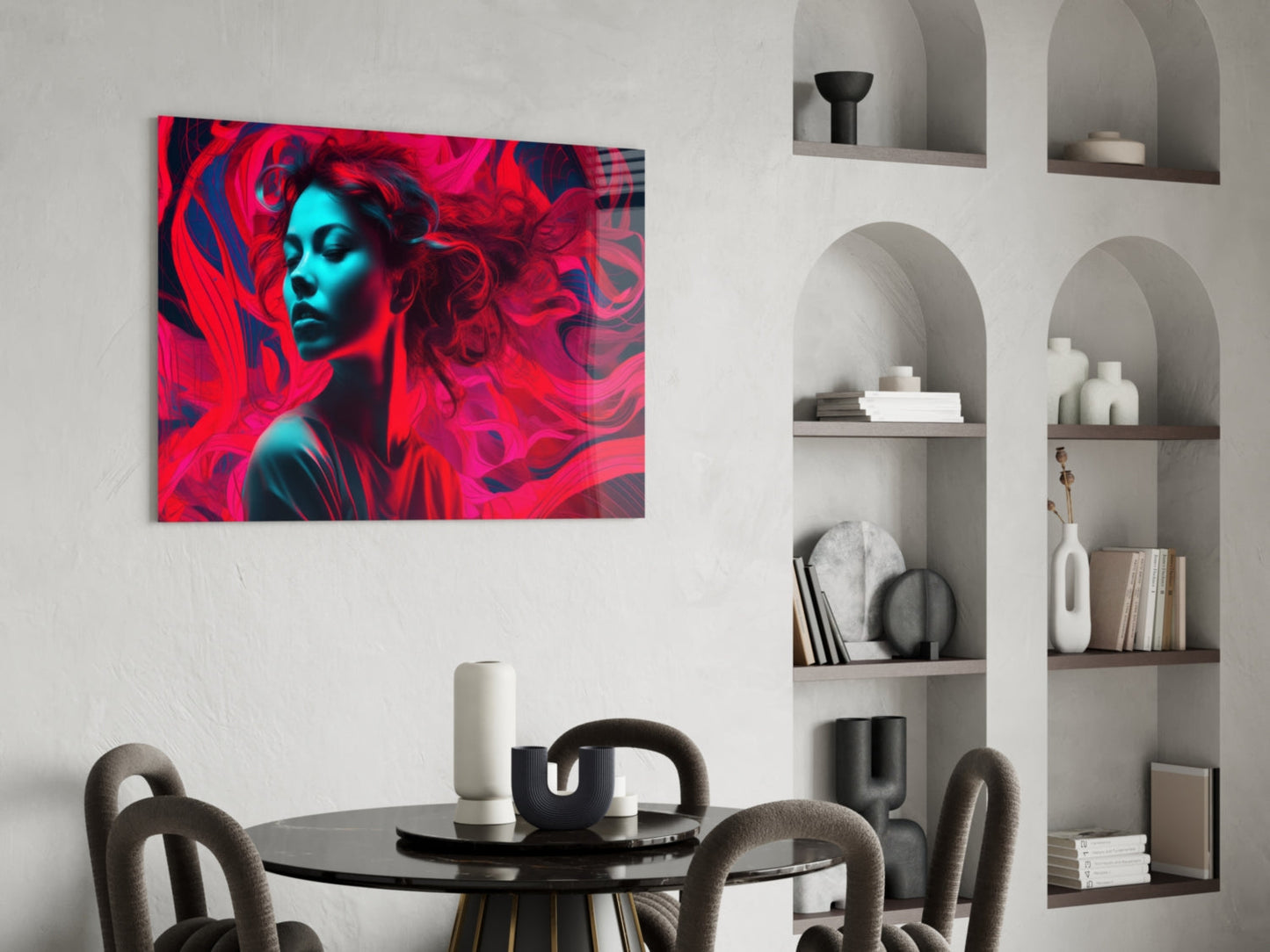 Red Feelings Glass Wall Art || Designer Collection