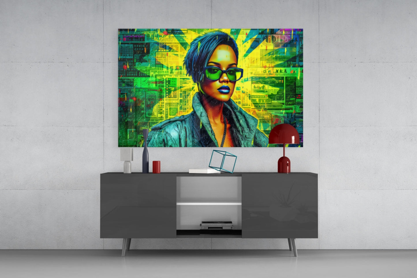 Rihanna Glass Wall Art || Designer Collection