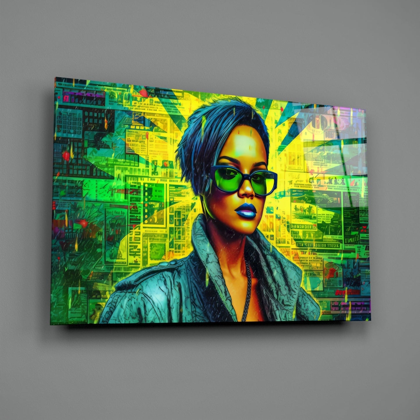 Rihanna Glass Wall Art || Designer Collection