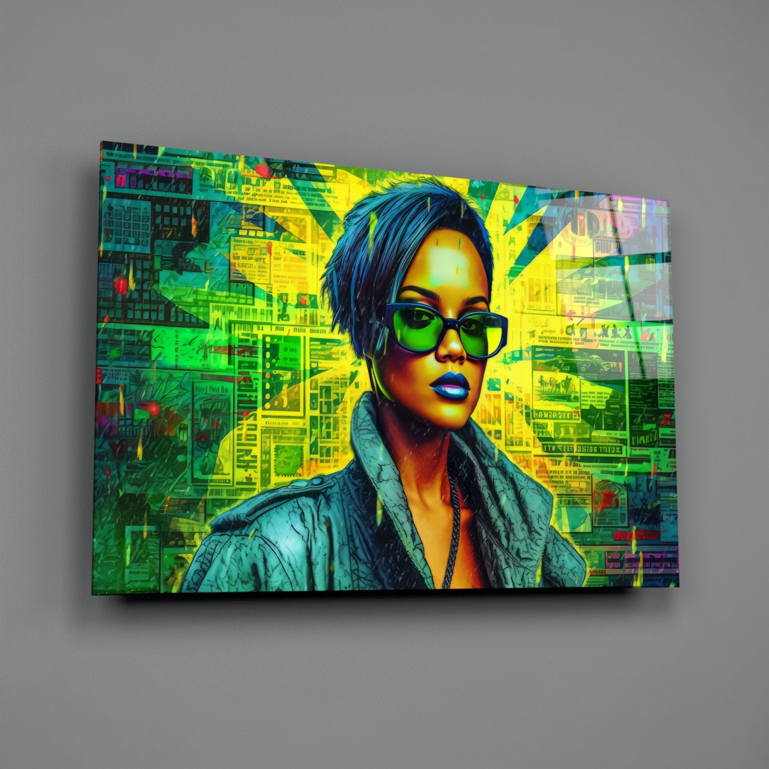 Rihanna Glass Wall Art || Designer Collection