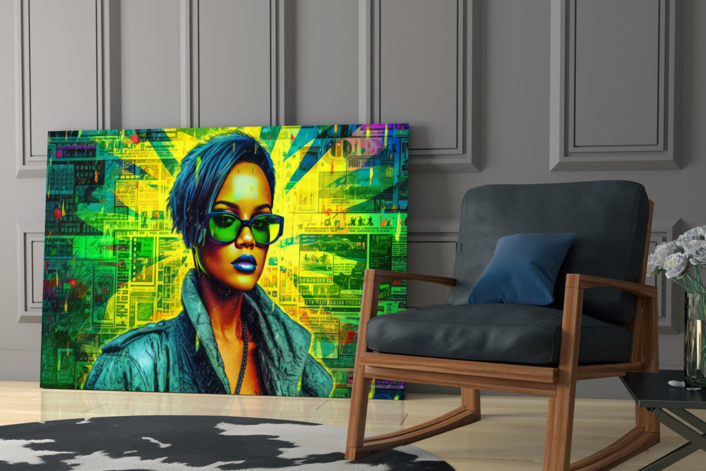 Rihanna Glass Wall Art || Designer Collection