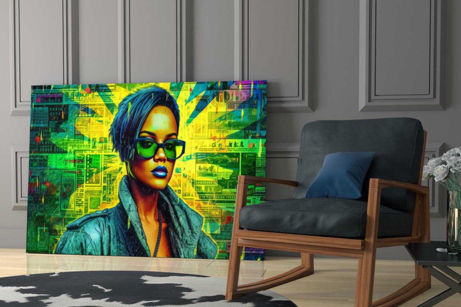 Rihanna Glass Wall Art || Designer Collection