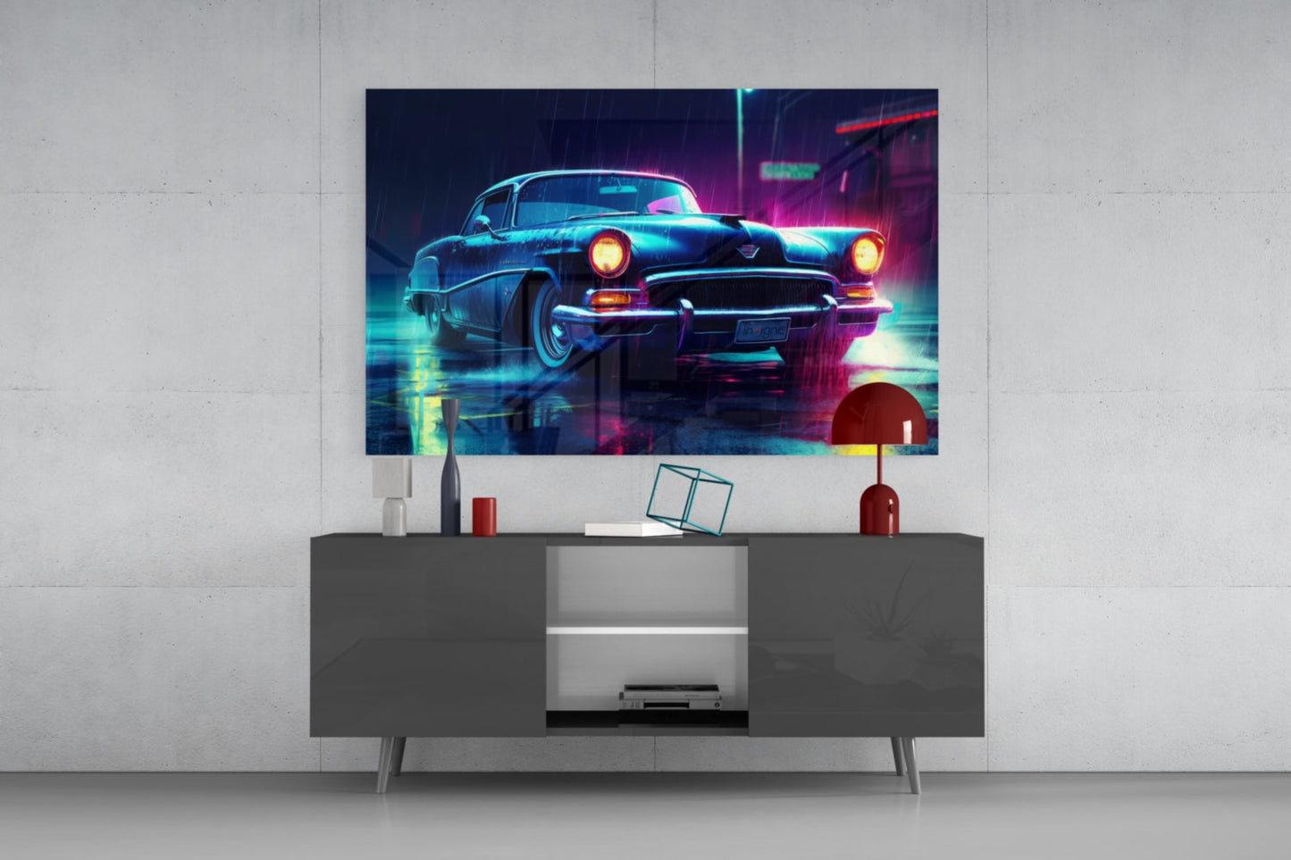 Cadillac Glass Wall Art || Designer Collection