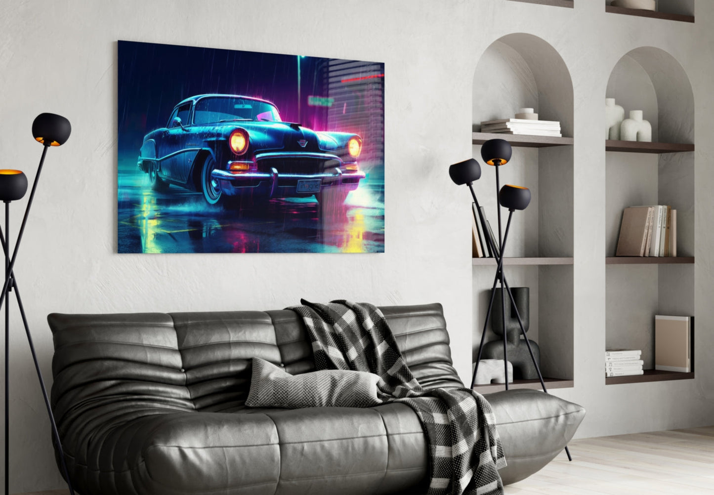 Cadillac Glass Wall Art || Designer Collection