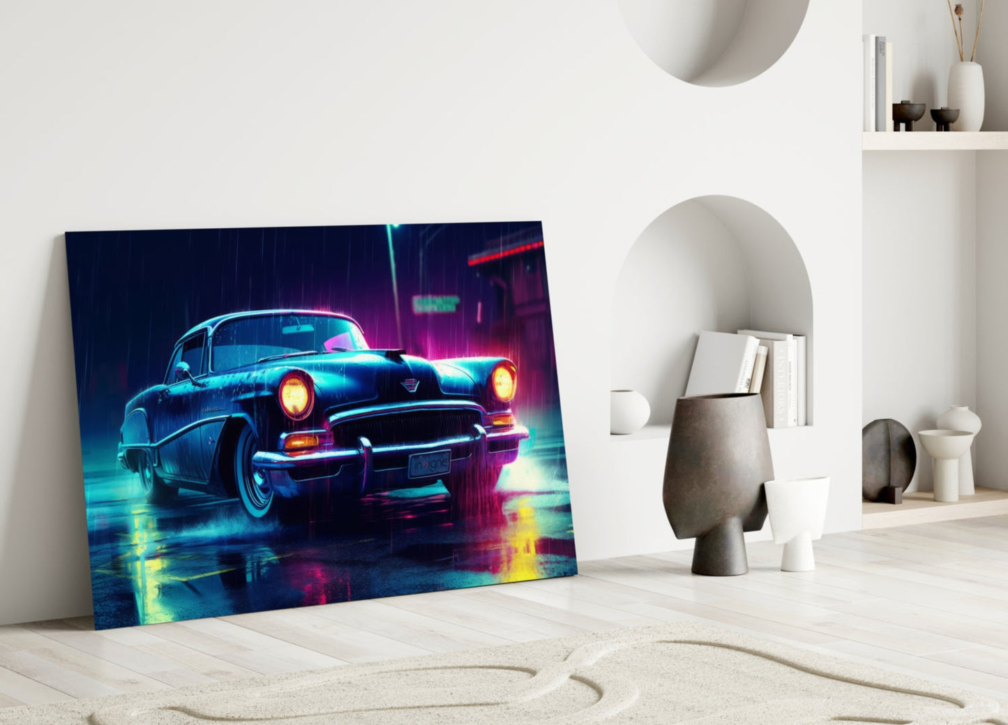 Cadillac Glass Wall Art || Designer Collection