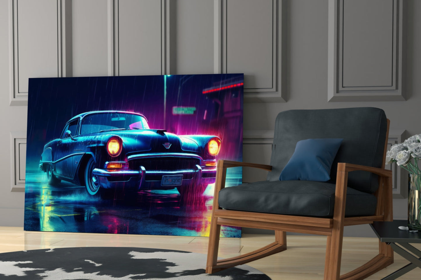 Cadillac Glass Wall Art || Designer Collection