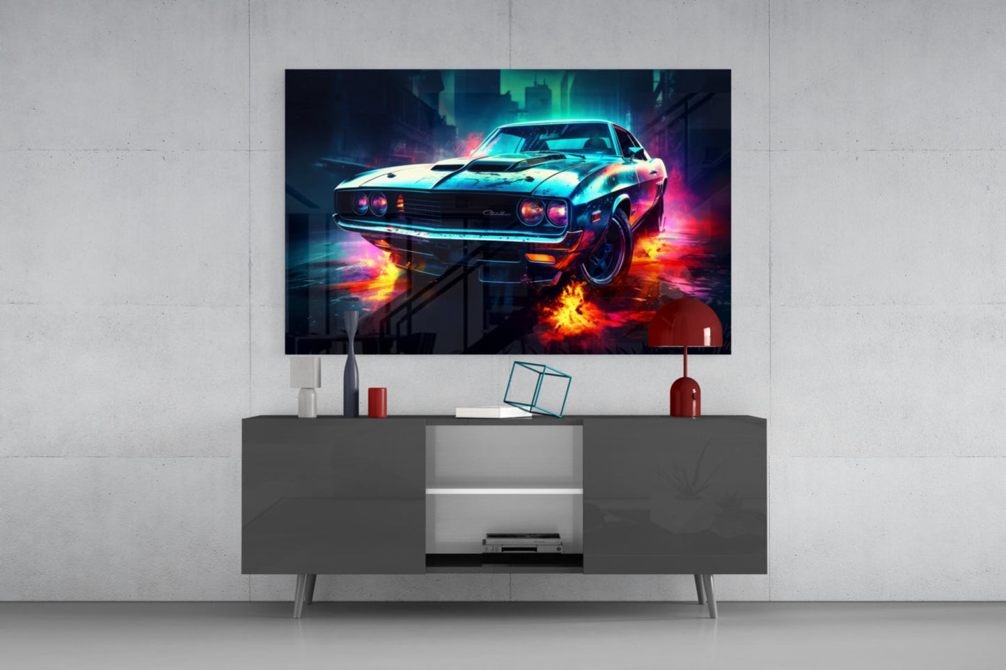 1970 Dodge Challenger  Glass Wall Art || Designer Collection