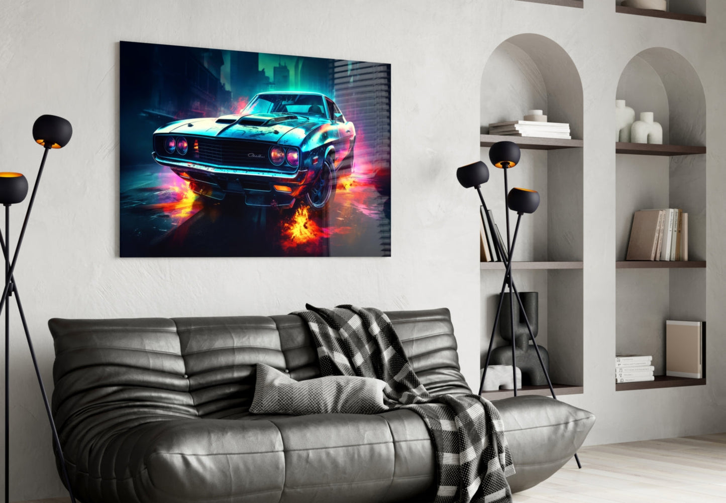 1970 Dodge Challenger  Glass Wall Art || Designer Collection