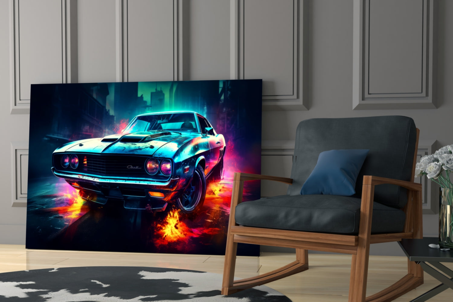 1970 Dodge Challenger  Glass Wall Art || Designer Collection